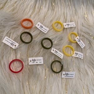 NEW Bundle of 8 Silicone Life Rings Size 9